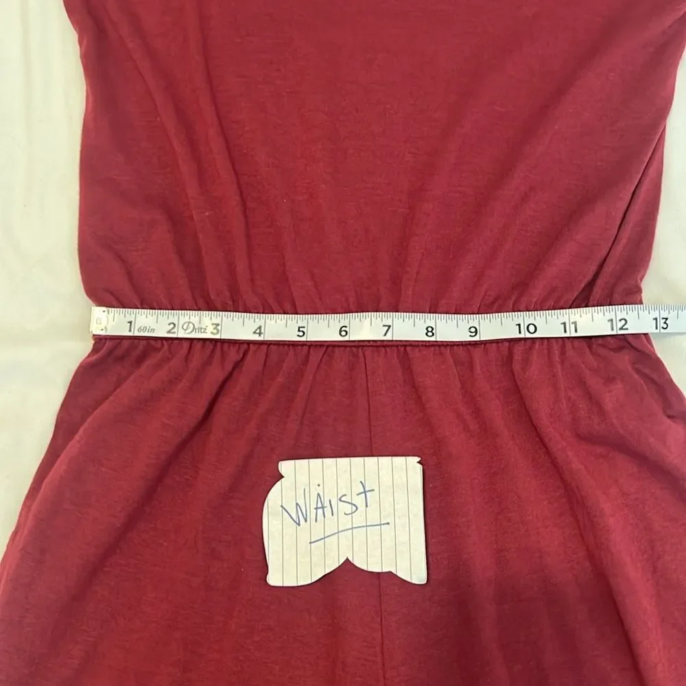 NWT Pretty Garden size small long sleeve elastic waist pockets burgundy jumpsuit
